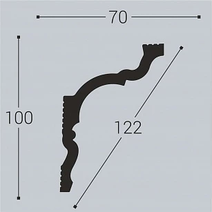 Карниз Bello Deco XPS К10 100х70х2000 текстура
