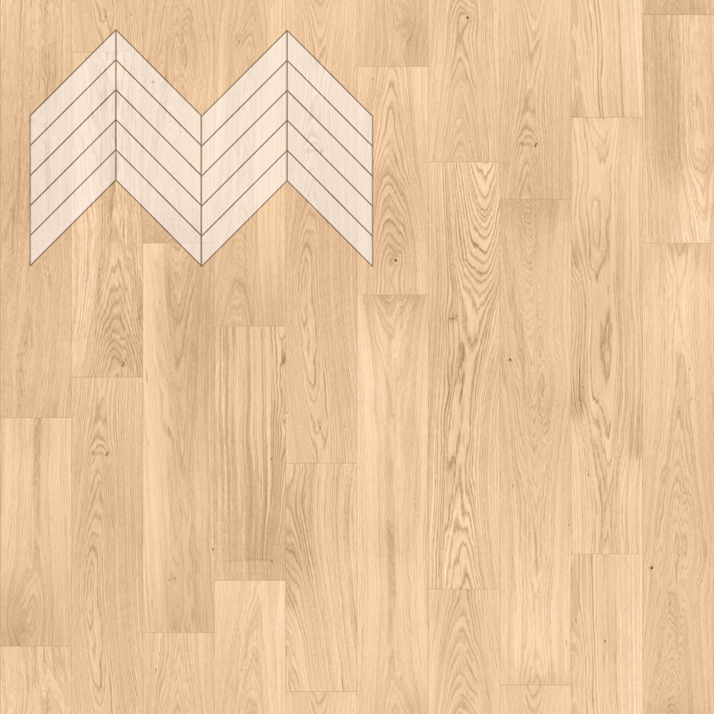 Паркет Елка Французская Lab Arte Chevron Дуб Натур Блонд лак 600/510х90х14/3/45°