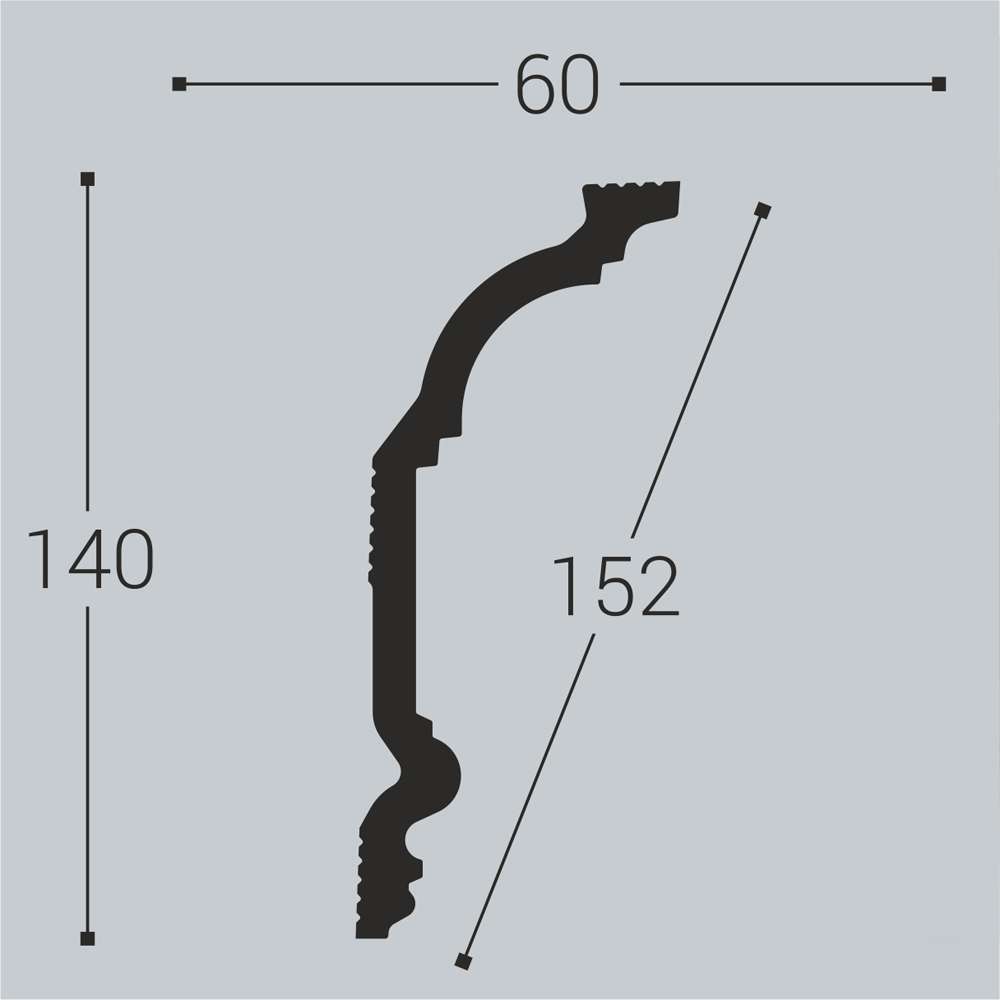 Карниз Bello Deco XPS К2 140х60х2000
