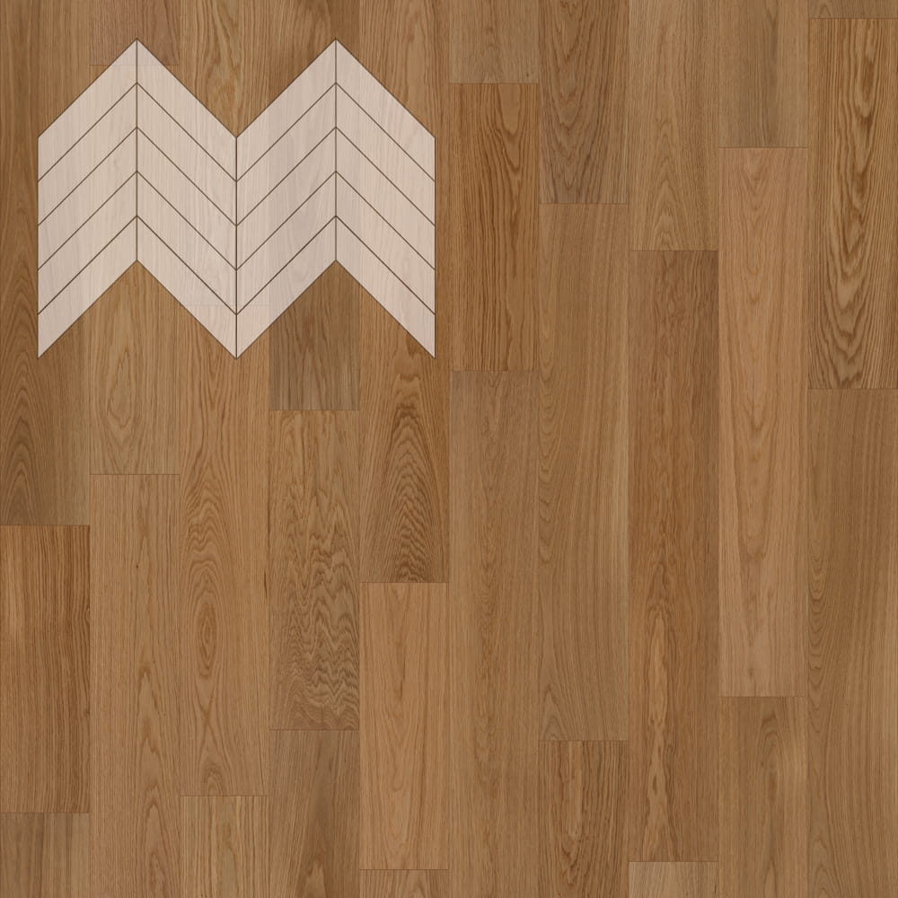 Паркет Елка Французская Lab Arte Chevron Дуб Селект Гридж лак 600/490х110х14/3/45°