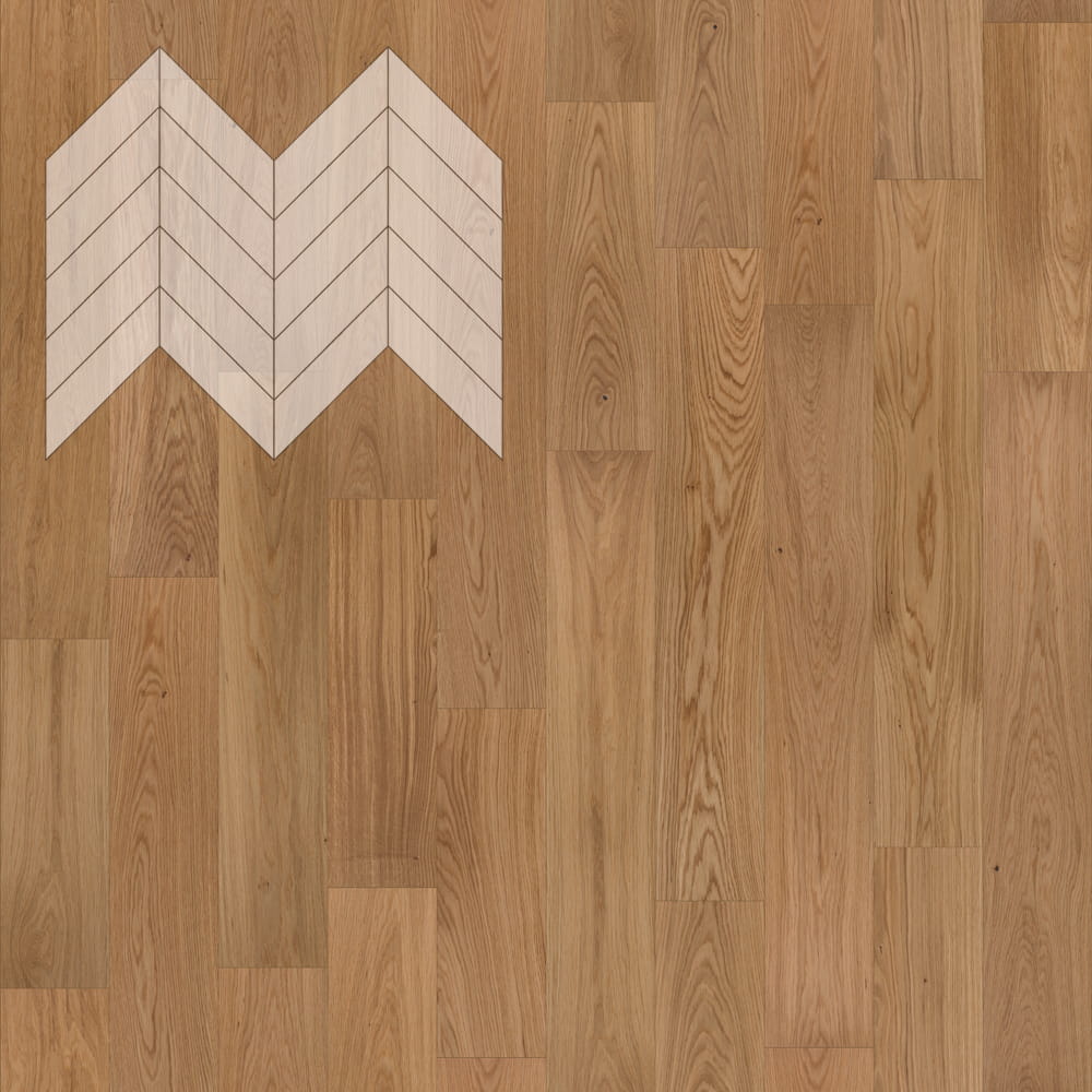 Паркет Елка Французская Lab Arte Chevron Дуб Селект Прозрачное масло 600/475х125х14/3/45°
